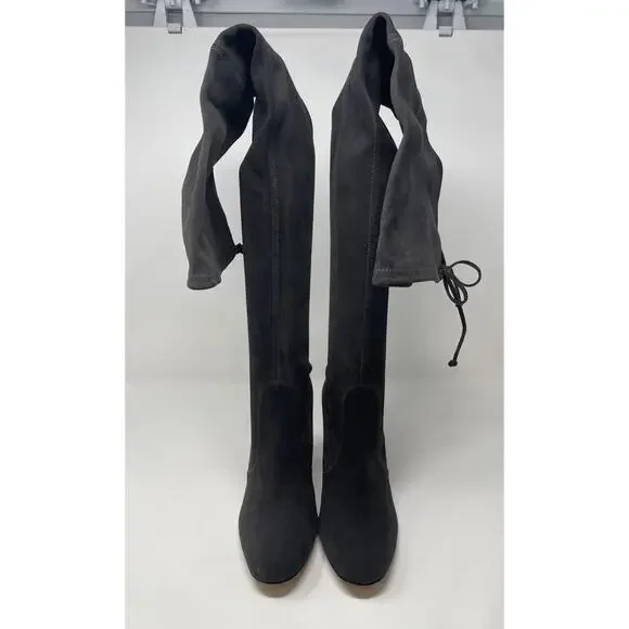 Stuart Weitzman Tipland Gray Suede Over the Knee-High Boots 9.5 - Picture 2 of 15